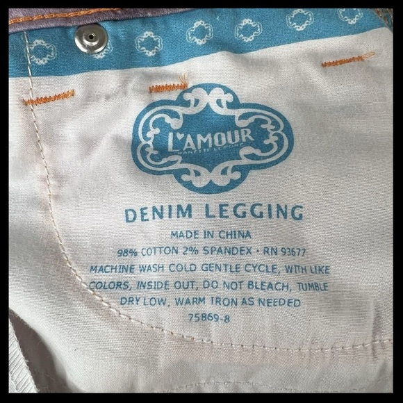NWOT ✮ L'Amour Nanette Lepore Stretch Denim Multicolored Legging Galaxy Universe - Picture 3 of 11